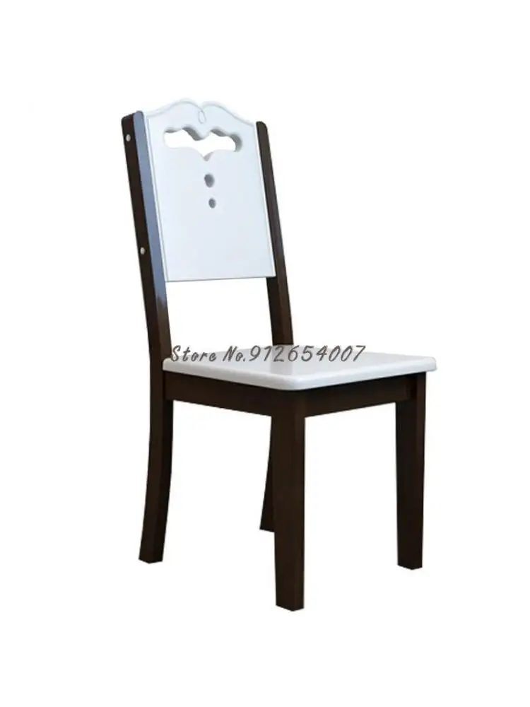 Обеденный стул из цельного дерева Домашний Простой Современный китайский для отдыха с роскошной черно-белой спинкой Оригинальный Ресторан отеля