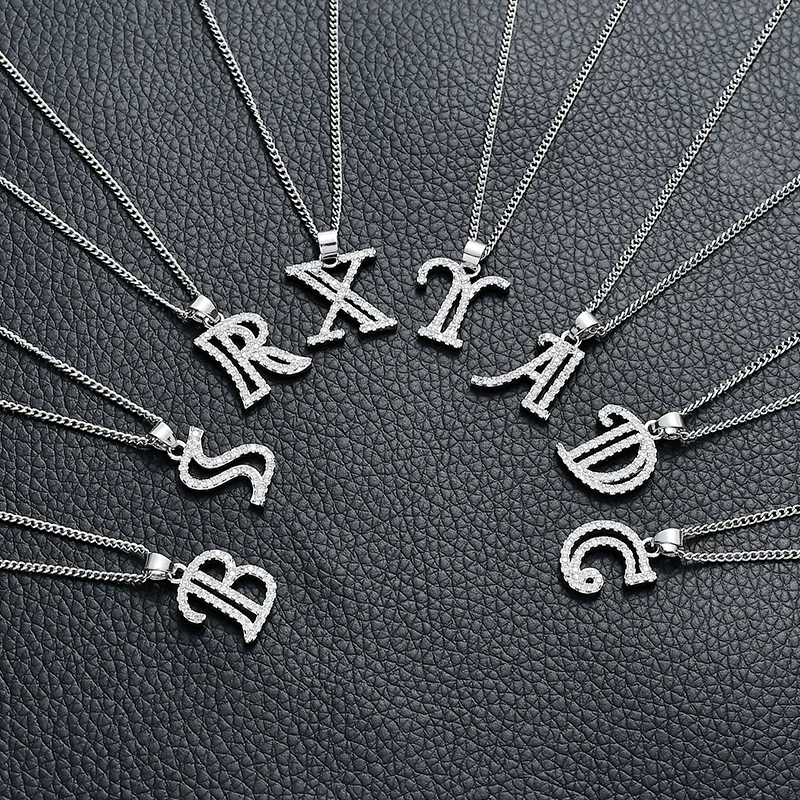 Роскошное медное ожерелье с выдалбливающейся подвеской из 26 букв с полной женской цепочкой Zicron A-Z с инициалами На День рождения, приятный подарок