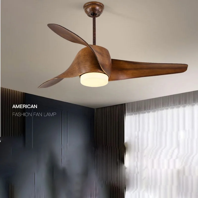 Потолочные вентиляторы Nordic 52-дюймовая ветрозащитная лампа для внешней торговли в гостиной, столовой, американская вентиляторная лампа