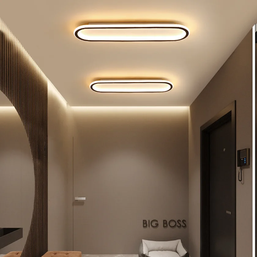 Современные светодиодные длинные потолочные светильники для кухни прихожей кабинета спальни Декоративные лампы люстры Nordic Lighting