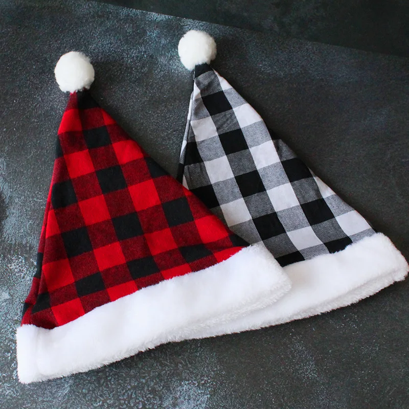 Рождественская шляпа Санты, Рождественская кепка Унисекс, Рождественская праздничная шляпа оптом для новогодних вечеринок, рождественская шляпа из плюшевой ткани для взрослых и детей