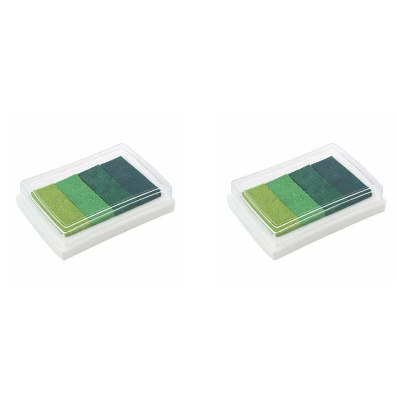 2X Inkpad Craft Multi Gradient Green, 4 цвета, чернильная подушечка для штампов на масляной основе