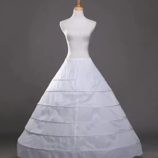 Новое поступление, белая нижняя юбка невесты с 6 обручами, Вечернее платье, Кринолин, Большие размеры, Свадебные Аксессуары для женщин